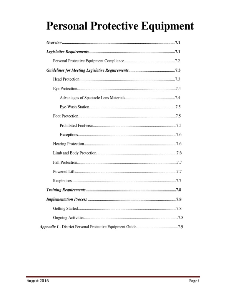 Personal Protective Equipment Guidelines | PDF | Personal Protective ...