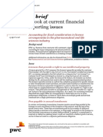 Accounting For Fixed Consideration in Licence Arrangements in The Pharmaceutical and Life Sciences Industry PWC in Brief INT2018-08