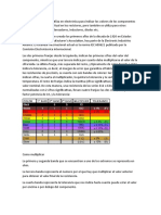 Código de colores en electrónica para identificar valores de componentes