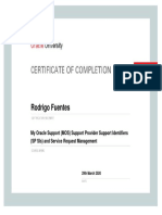Course - Certificate - My Oracle Support (MOS) Support Provider Support Identifiers