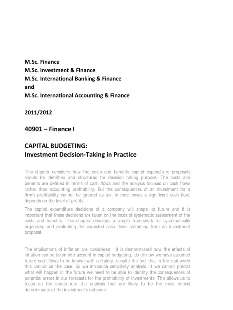 Capital Budgeting | PDF | Depreciation | Net Present Value