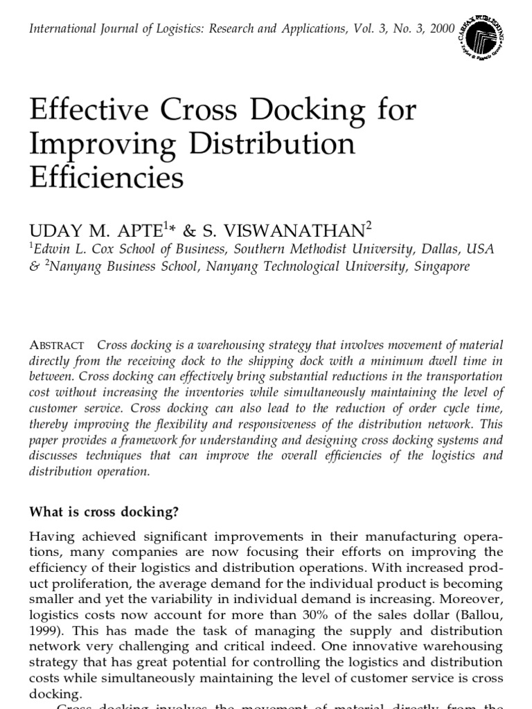 Cross Docking | PDF | Warehouse | Electronic Data Interchange