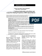 The Effect of Calcium Hydroxide On The Short and Long-Term Sealing Properties of MTA Apical Barrier