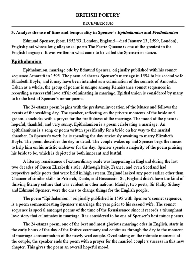 Epithalamion stanza wise summary pdf