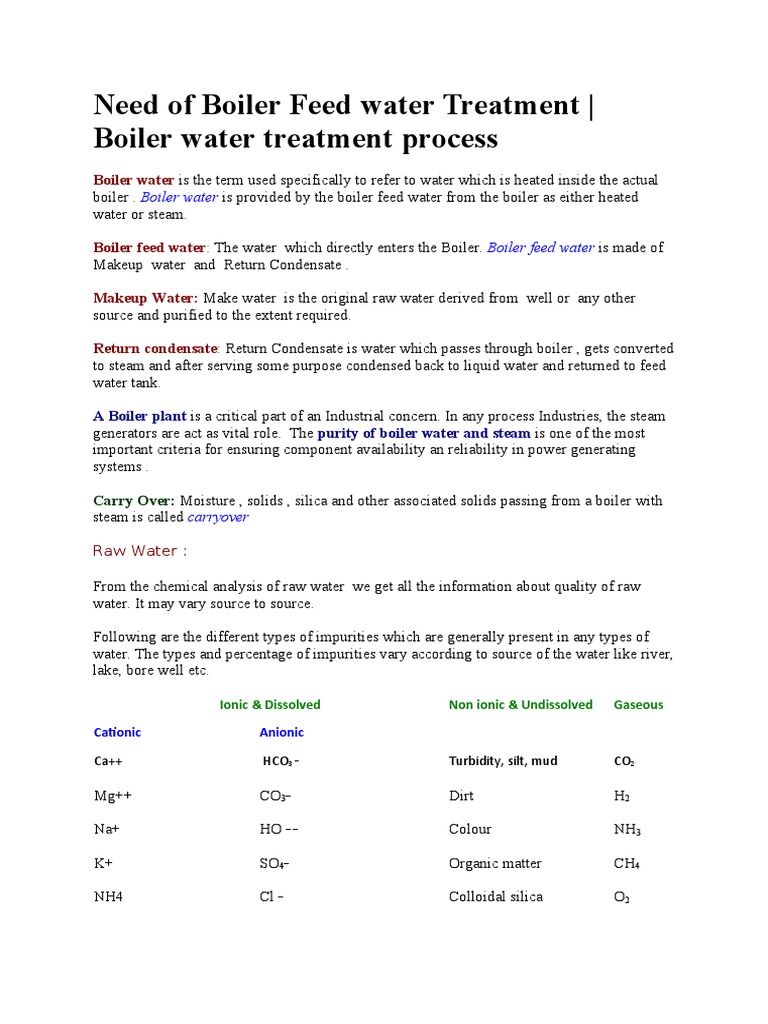 Boiler Water Treatment PDF Hydroxide Corrosion