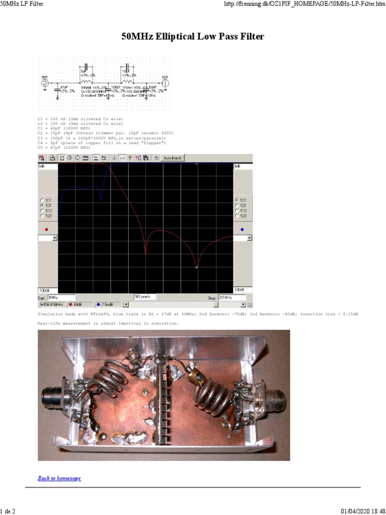 50MHz LP Filter PDF | PDF