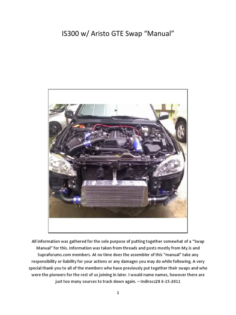 IS300 2jzGte Swap Manual PDF Turbocharger Ignition System