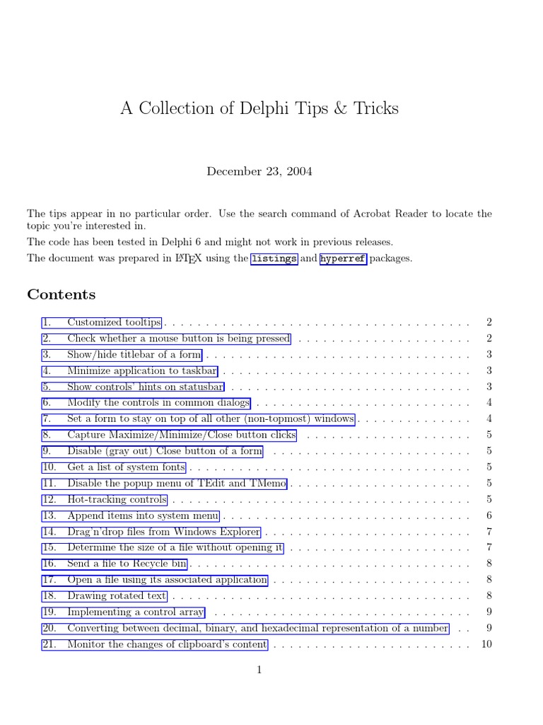 Delphi Tips for Drag and Drop Files | PDF | Computing | Computer ...