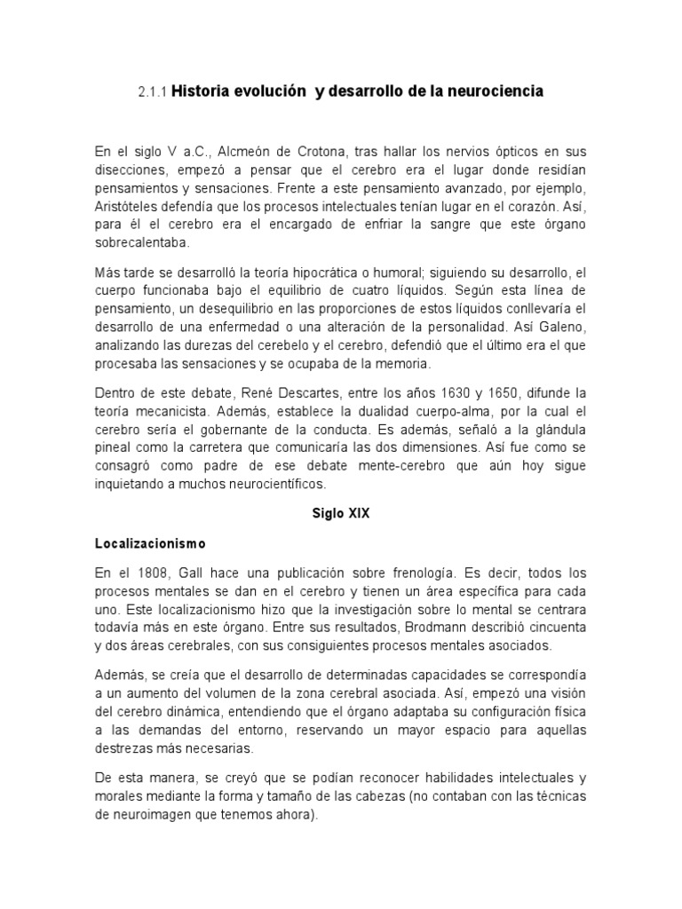 Evolución de la Neurociencia y Aprendizaje | PDF | Cerebro | Aprendizaje