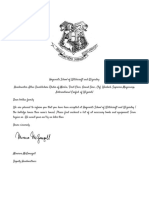 Hogwarts Acceptance Letter Template