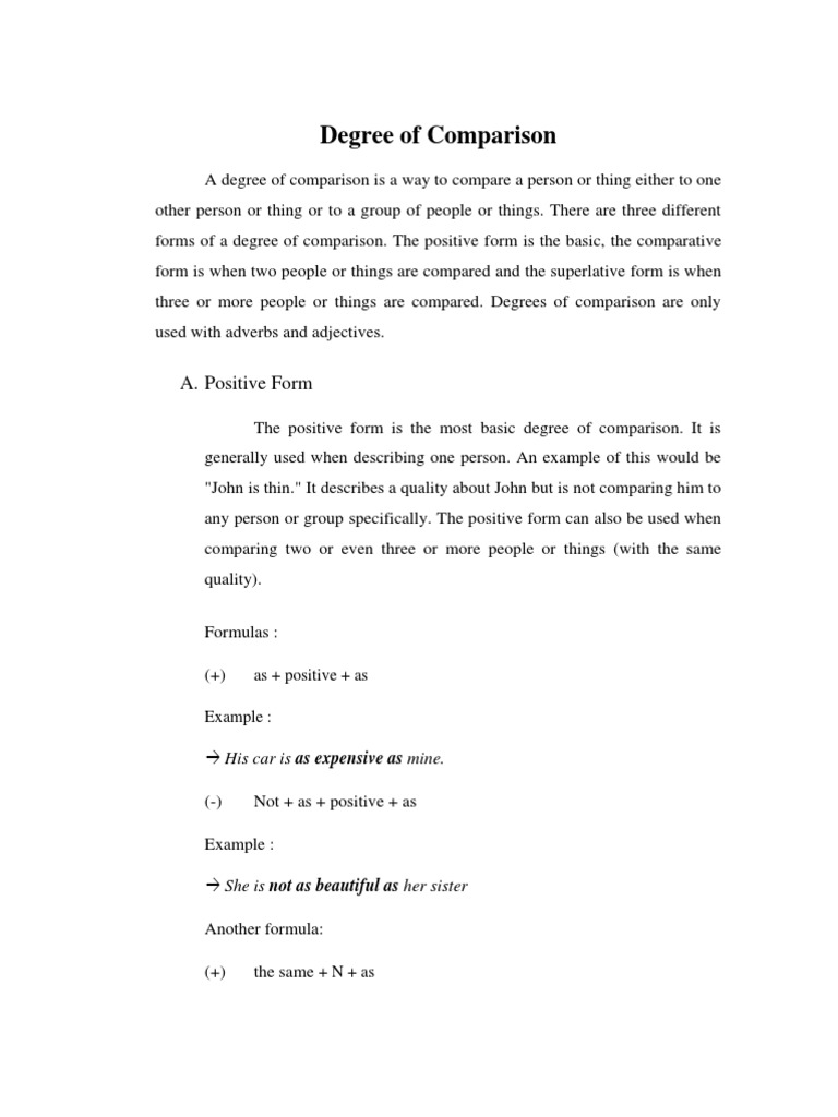 Understanding Degrees of Comparison | PDF | Linguistic Morphology ...