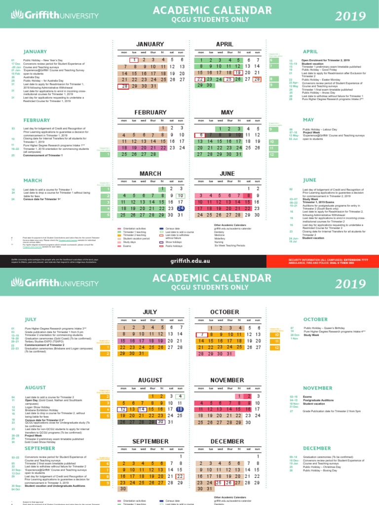 Griffith University Academic Calendar 2025 | PDF | Academic Term | Postgraduate Education