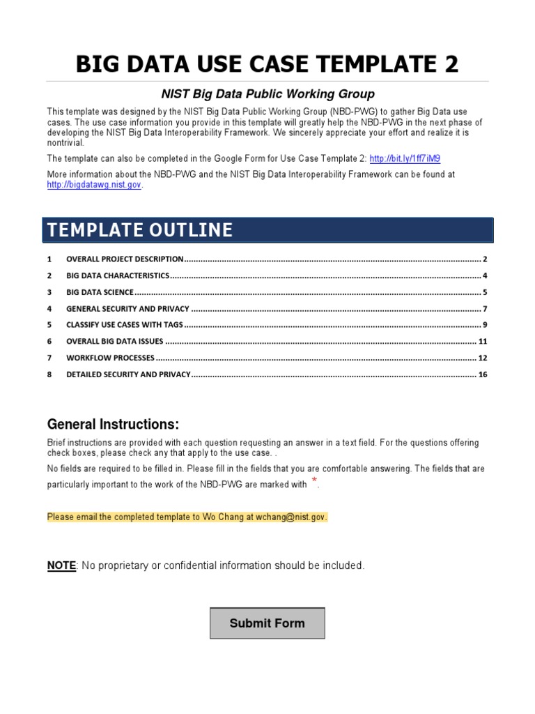 NIST Big Data Use Case Template | PDF | Map Reduce | Big Data