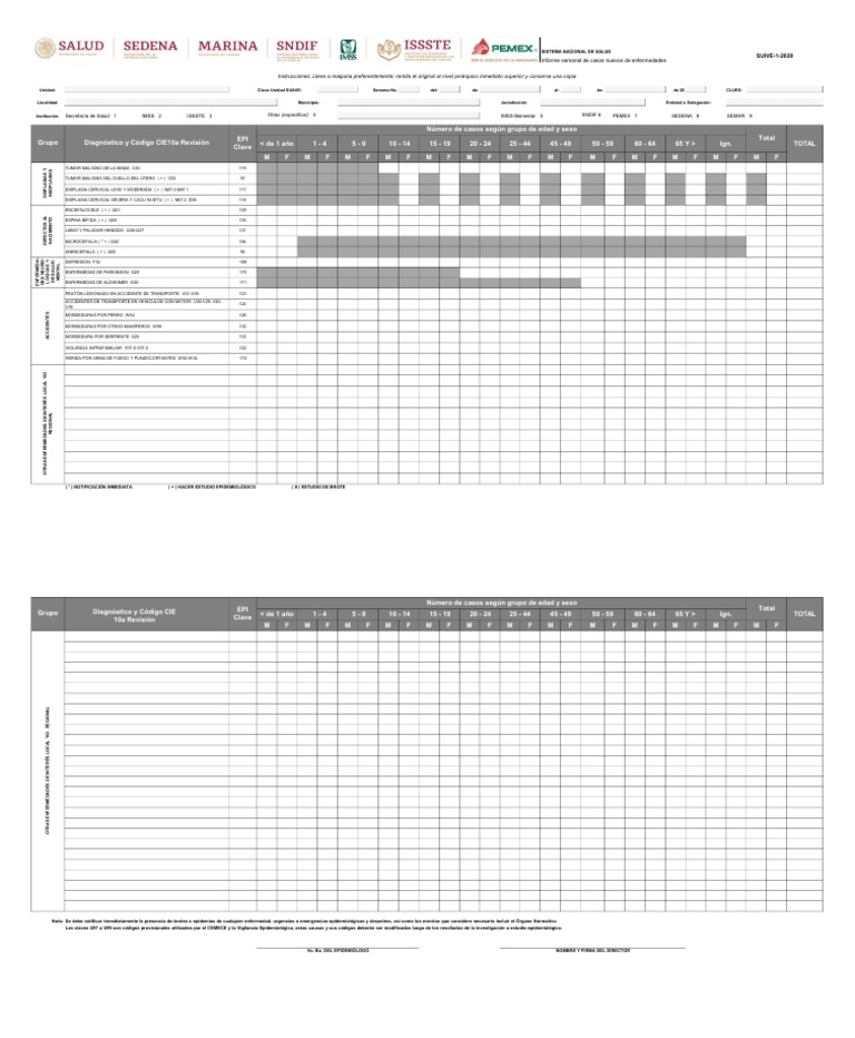 Formato SUIVE 1 2020 PDF PDF Humanidades Médicas Salud pública