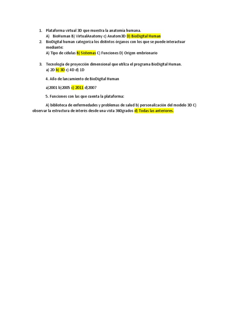Anatomía 3D en BioDigital Human | PDF