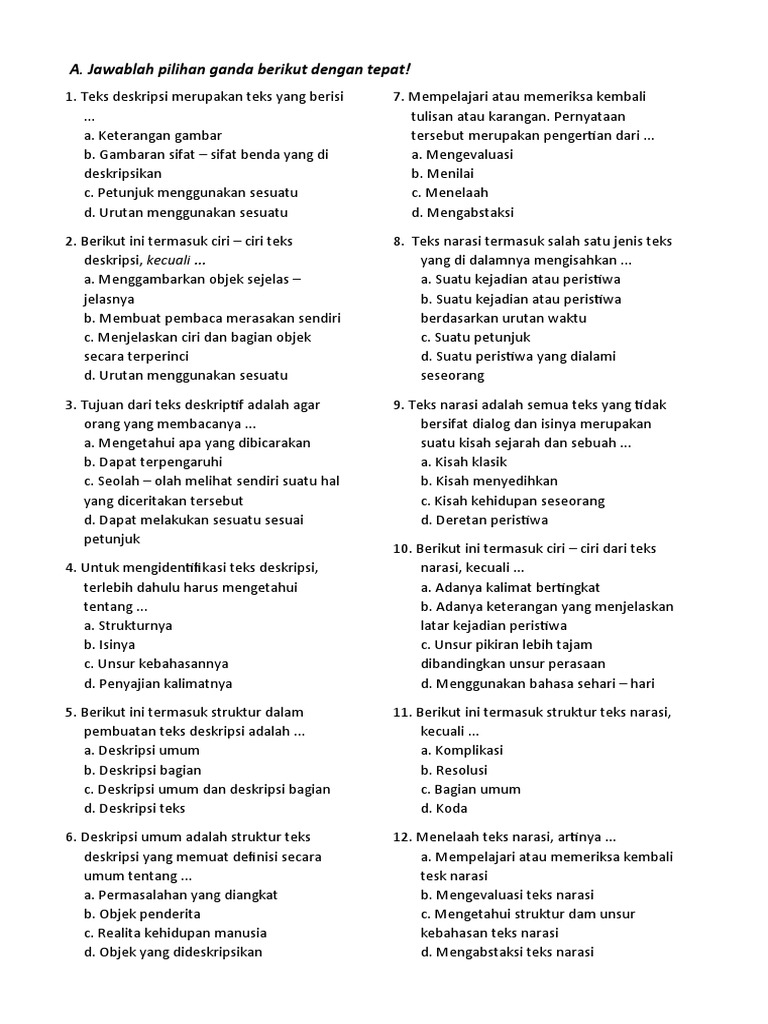 Uts Indo Semester 1 Pdf