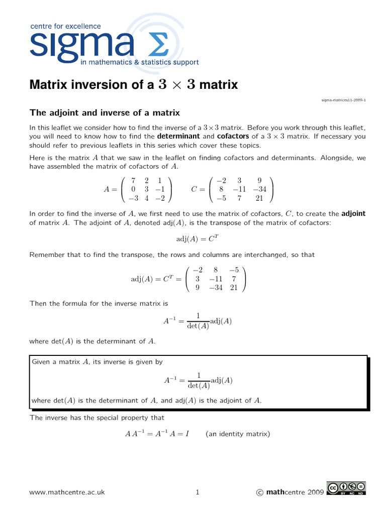Sigma Matrices11 2009 1 PDF | PDF