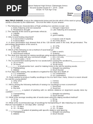 SECOND QUARTER EXAM 