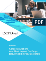 Corporate Ac Ons and Their Impact On Esops: Demerger of Businesses