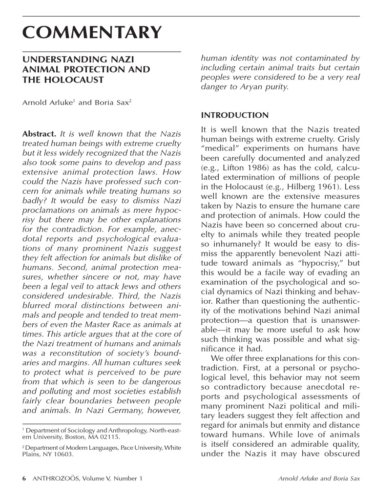 Understanding Nazi Animal Protection and | PDF | Nazi Germany | Animal ...