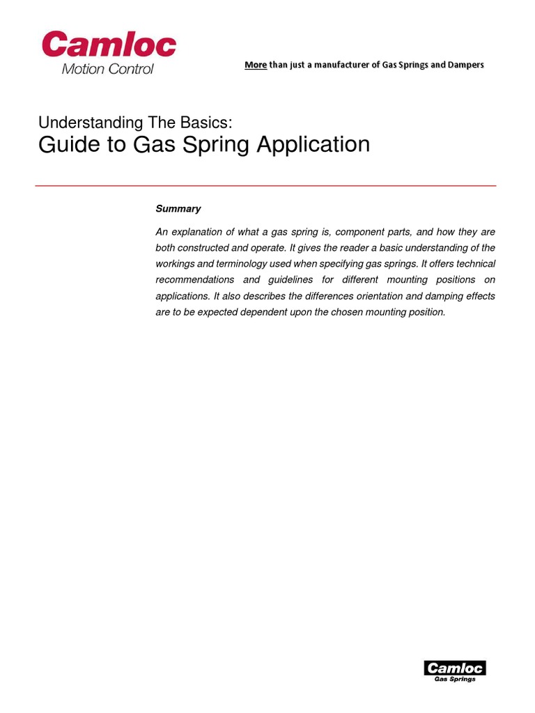 Understanding The Basics - Guide To Gas Spring Application | PDF | Pipe ...