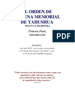 El Orden de La Cena Memorial Segun Yahushúa 1era Parte