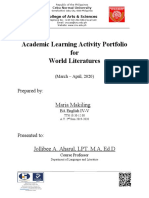 Cover Page and Paper Template For Learning Activity Portfolio