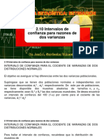 2.10 Intervalos de Confianza para Razones de Dos Varianzas - Dr. Jose A. Sarricolea Valencia