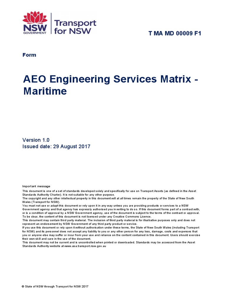 T-Ma-Md-00009-F1-V1.0 - AEO Engineering Services Matrix - Maritime ...