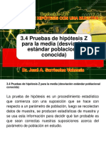 3.4 - Pruebas de Hipótesis Z para La Media (Desviación Estándar Poblacional Conocida) - Dr. Jose A. Sarricolea Valencia