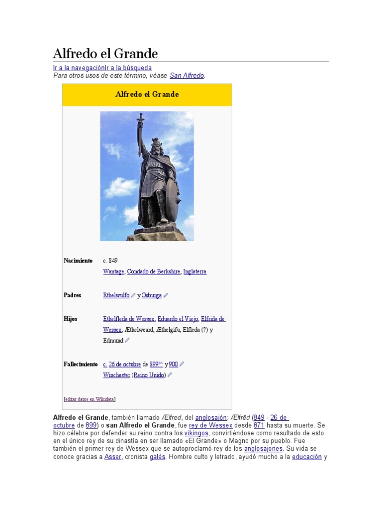 Alfredo El Grande PDF Inglaterra medieval Pueblo anglosajón