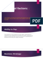 Internal factors that influence company pay scales