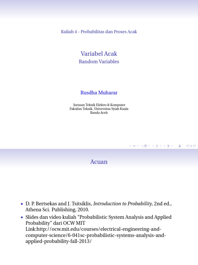 Rumus dan Contoh PMF Variabel Acak | PDF