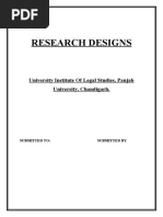 Research Designs: University Institute of Legal Studies, Panjab University, Chandigarh