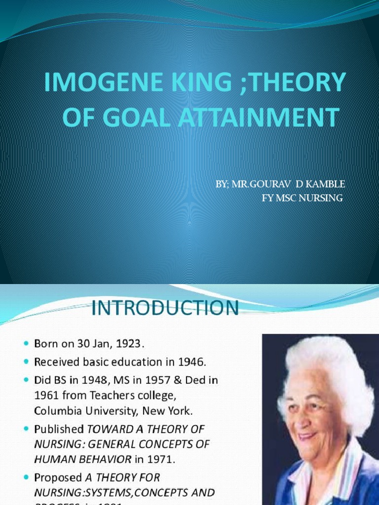 Imogene King Theory of Goal Attainment: by MR - Gourav D Kamble Fy MSC ...