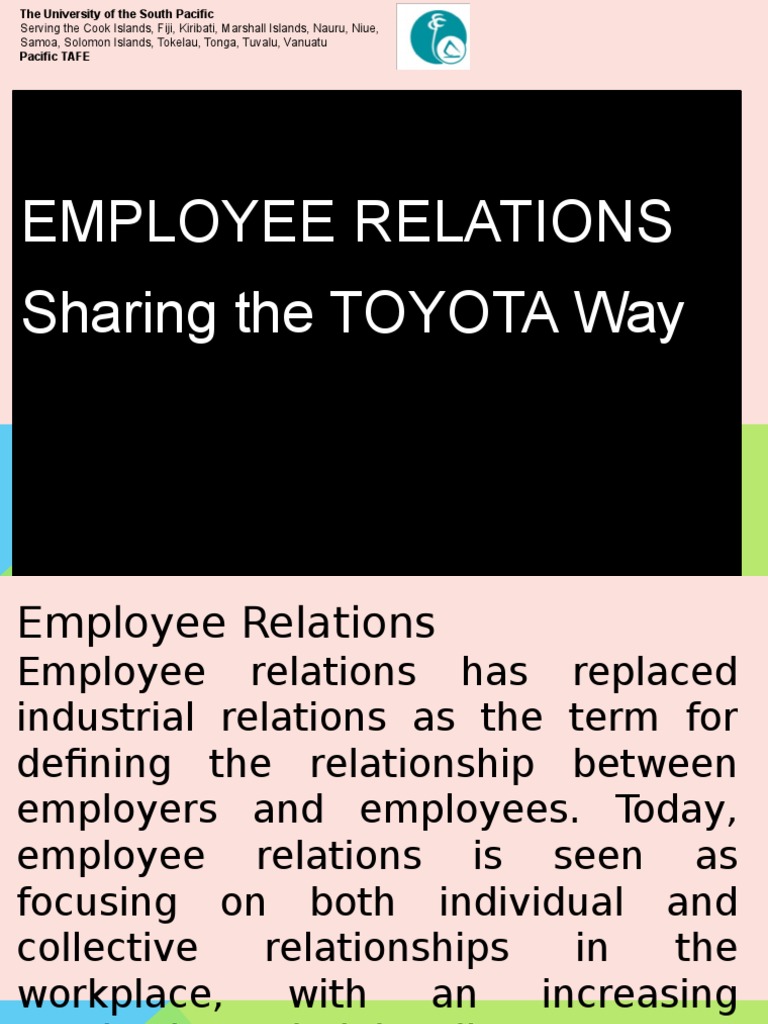 Employee Relations - The Toyota Way | PDF | Employment | Industrial ...