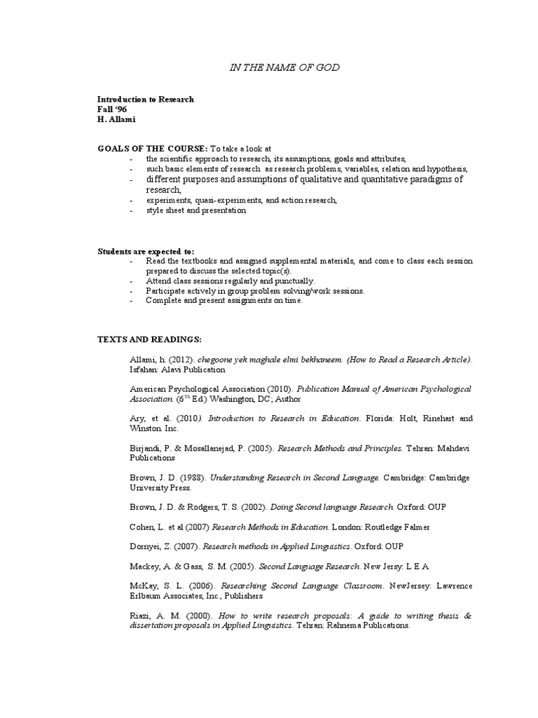 Research Methods Course Overview | PDF | Methodology | Academic ...