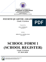 School Form 1 (School Register) : Fourth Quarter - Grading Sheet