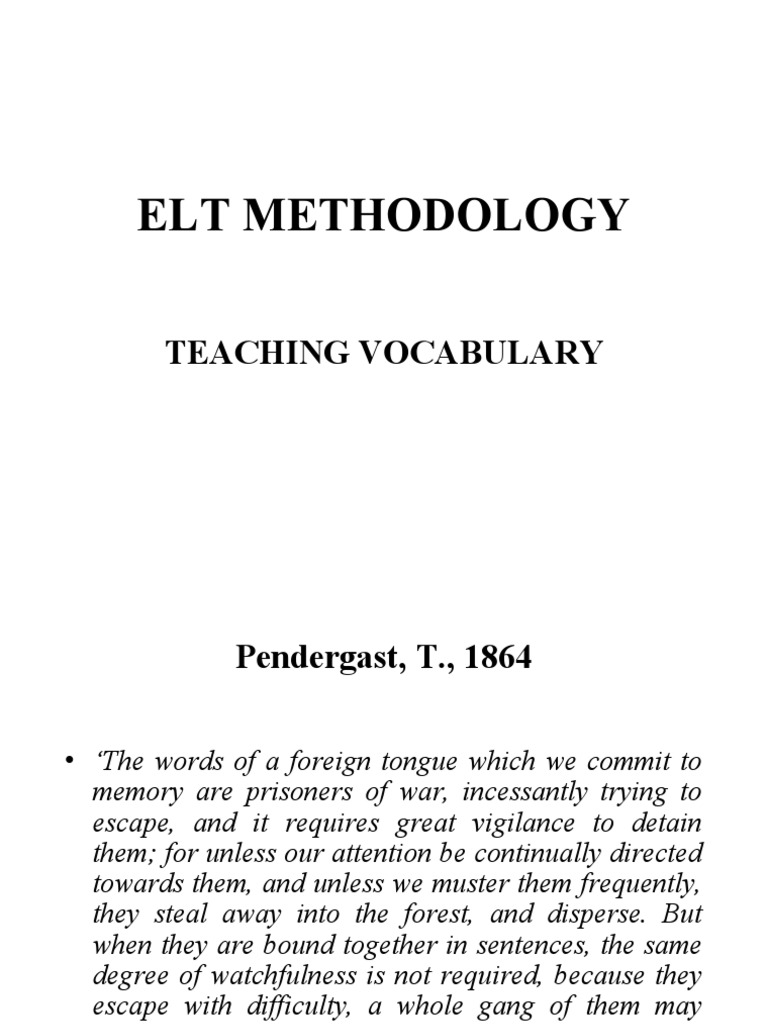 ELT METH C4 Teaching Vocabulary | PDF | Vocabulary | Word