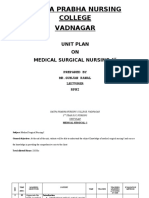 UNIT PLAN - TRENDS IN MEDCAL SURGICAL NURSING BY Gunjan Rawal