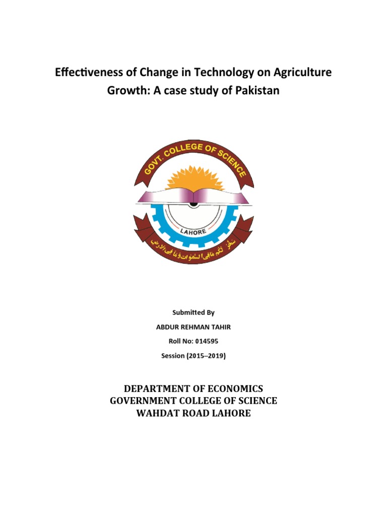Technology's Impact on Agriculture in Pakistan | PDF | Vector ...
