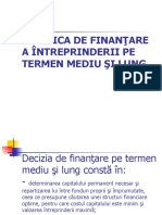 Politica de Finanţare A Întreprinderii Pe Termen Mediu Şi Lung