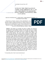 Differencesintheprevalence Ofoverweightandobesityin5-To 14-Year-Oldchildreninkraków, Poland, Usingthreenationalbmi Cut-Offs