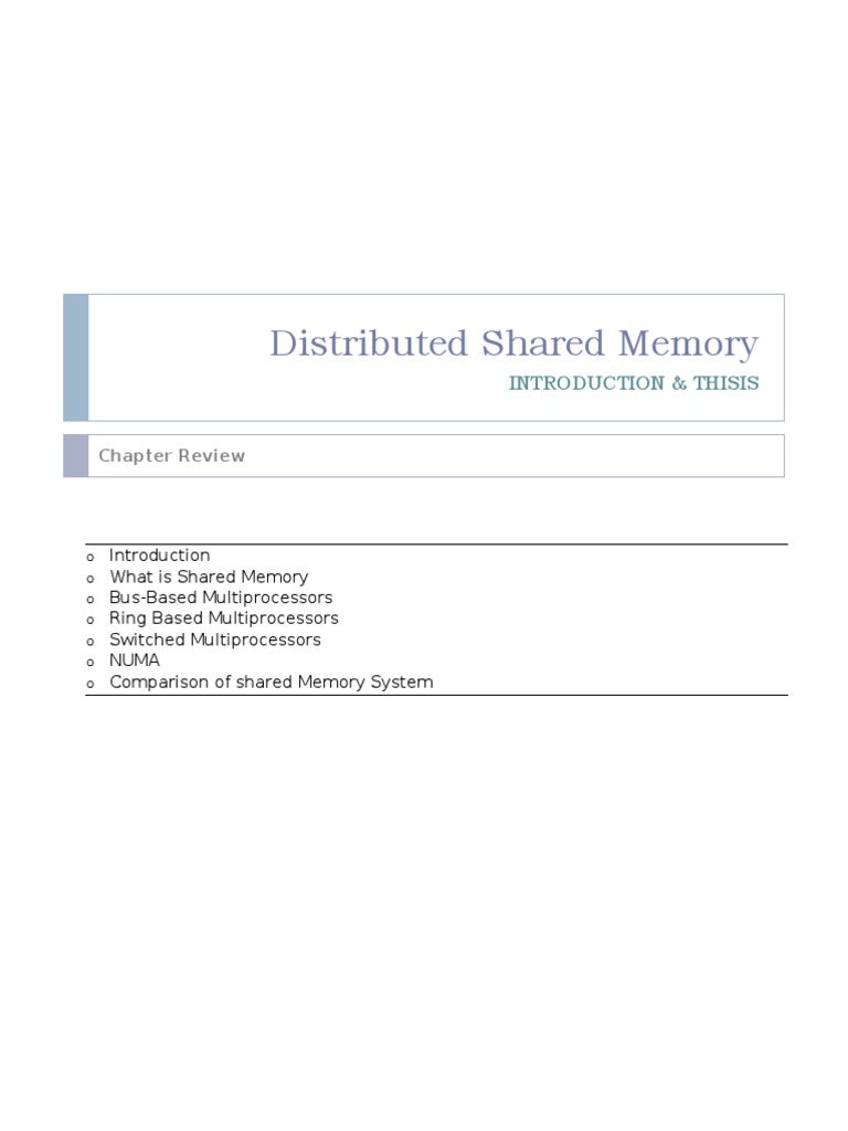 Overview of Distributed Shared Memory | PDF | Cache (Computing) | Cpu Cache