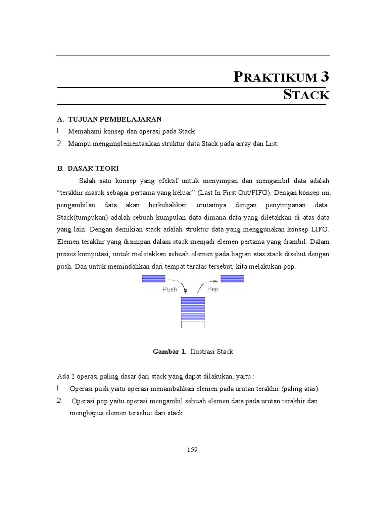Praktikum 3 - Stack 1 PDF | PDF