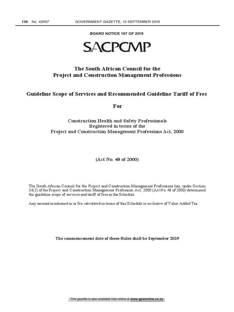 Guideline Fees for Construction Safety Professionals | PDF ...