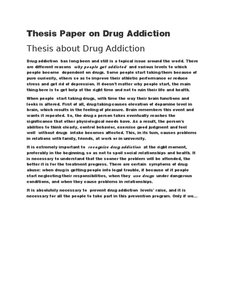 drug addiction thesis pdf