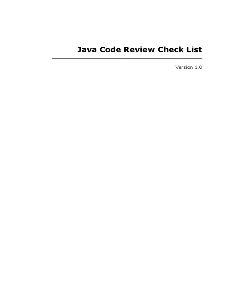 Java Code Review Check List | PDF | Html Element | Cascading Style Sheets