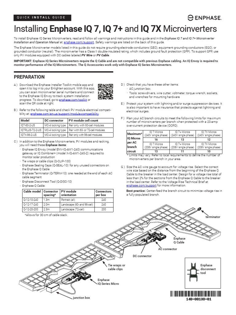 Installing Enphase IQ 7, IQ 7+ and IQ 7X Microinverters: Preparation ...