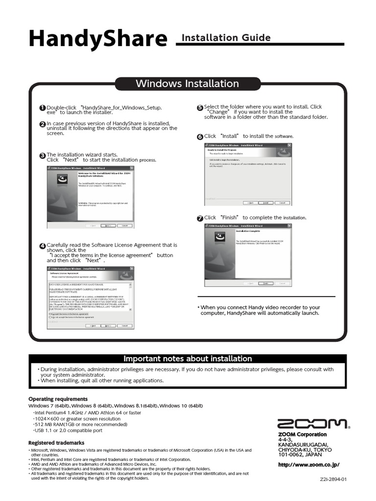 Handyshare Install Guide English Win Pdf Advanced Micro Devices Microsoft Windows